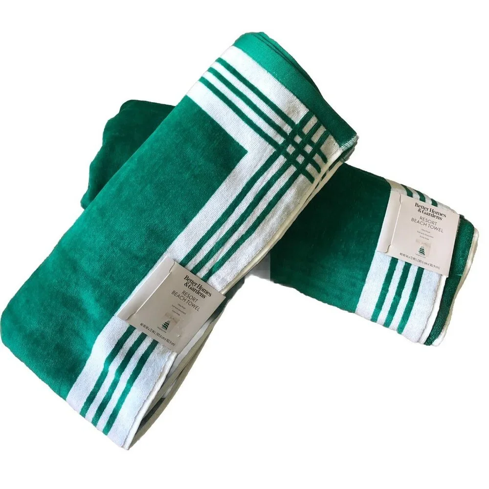 2 Pack Better Homes & Gardens Oversized‎ Resort Beach Towels 40×72 Cabana Stripe